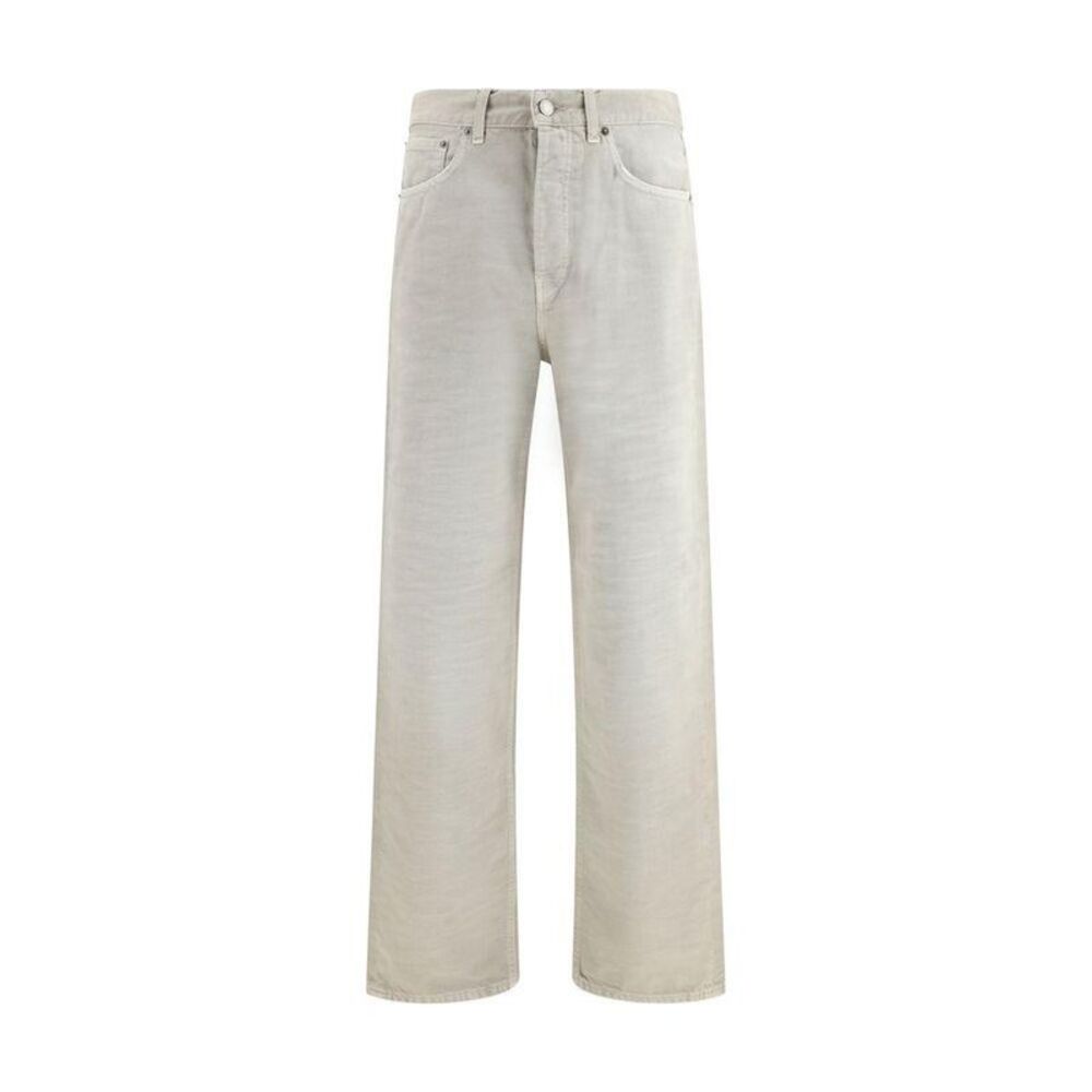 Haikure Cotton Straight-Leg Jeans Men Gray Bottoms
